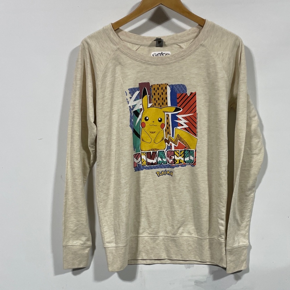 Pokémon Pikachu Graphic Pullover Sweatshirt - Cream